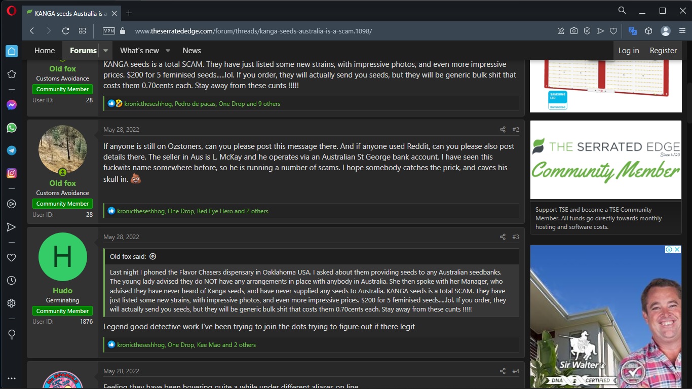 Kanga seeds reviews from Australians